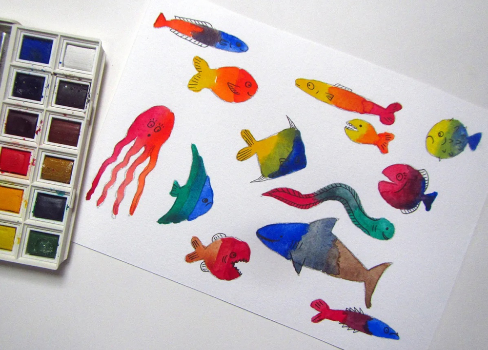 آبرنگ برای کودکان و بچه ها 