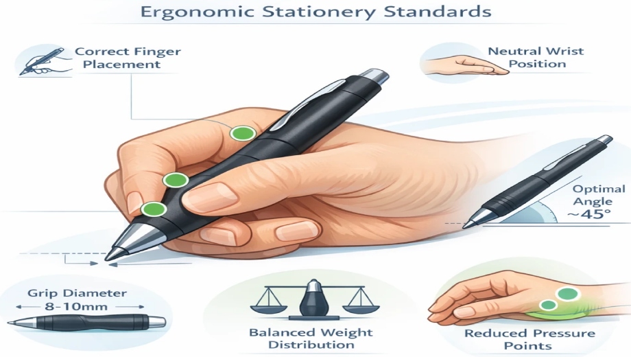 معیارهای استاندارد جهانی برای تعیین ارگونومی نوشت‌افزار