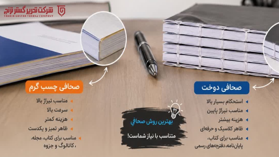 تفاوت صحافی چسب گرم و دوخت در چیست